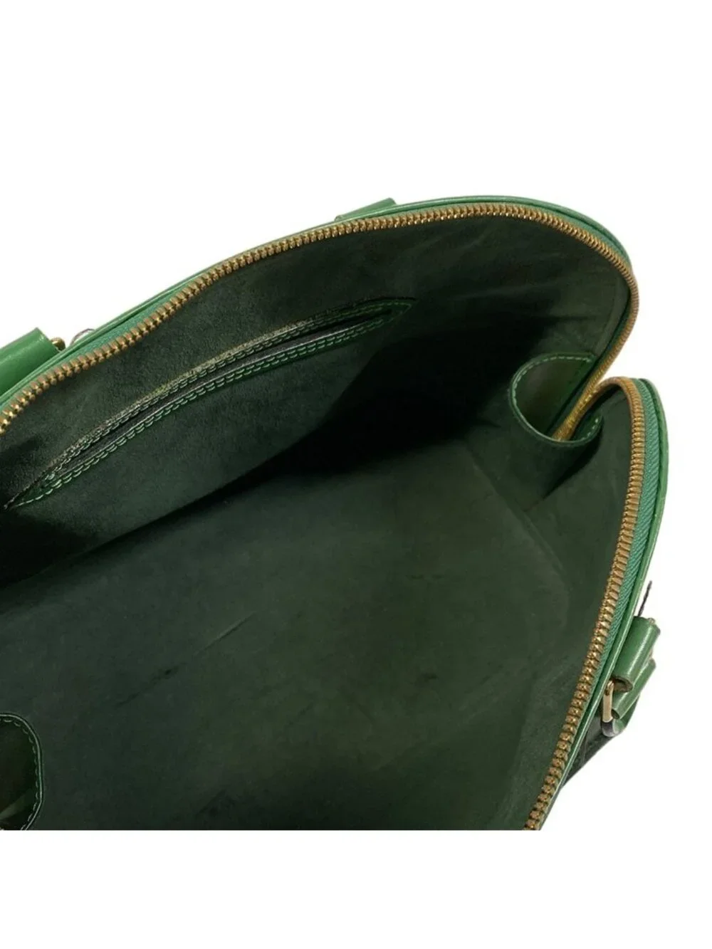 Louis Vuitton Handbag Epi Alma Borneo Green Leather